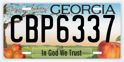 GA license plate CBP6337