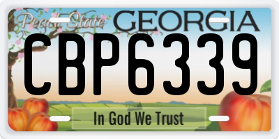 GA license plate CBP6339