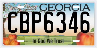 GA license plate CBP6346