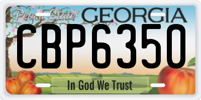 GA license plate CBP6350