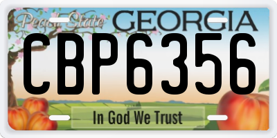 GA license plate CBP6356