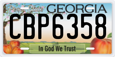 GA license plate CBP6358