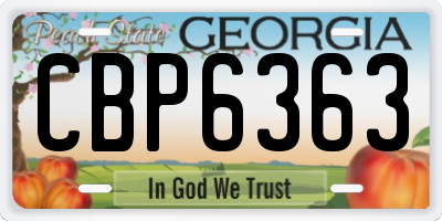 GA license plate CBP6363