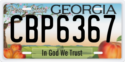 GA license plate CBP6367