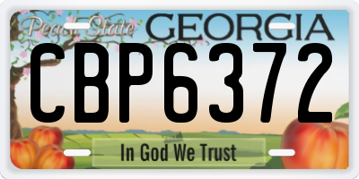GA license plate CBP6372