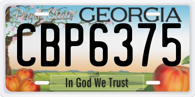GA license plate CBP6375
