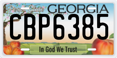 GA license plate CBP6385