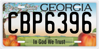 GA license plate CBP6396