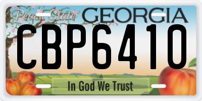 GA license plate CBP6410
