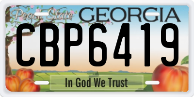 GA license plate CBP6419