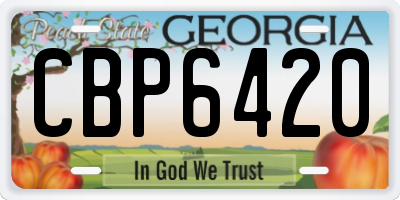 GA license plate CBP6420
