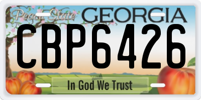 GA license plate CBP6426