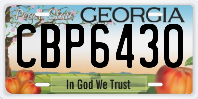 GA license plate CBP6430