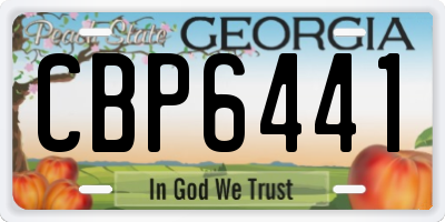 GA license plate CBP6441