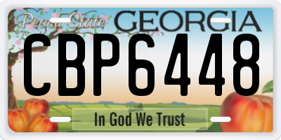 GA license plate CBP6448