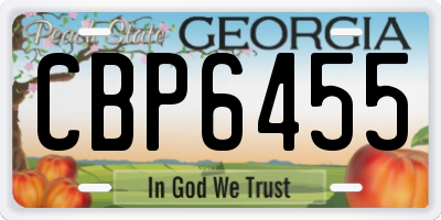 GA license plate CBP6455
