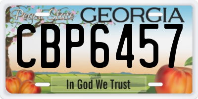 GA license plate CBP6457