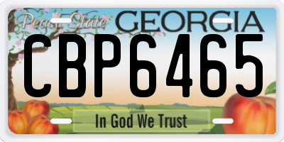 GA license plate CBP6465