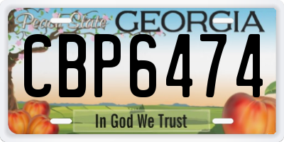 GA license plate CBP6474