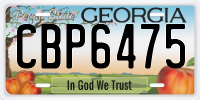GA license plate CBP6475