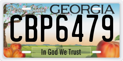 GA license plate CBP6479