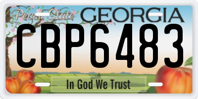 GA license plate CBP6483