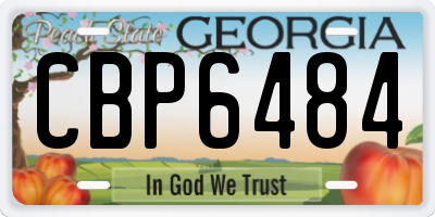 GA license plate CBP6484