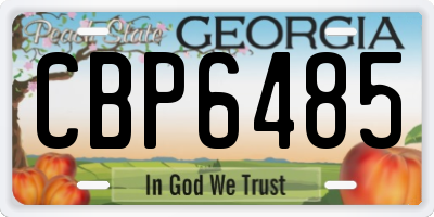 GA license plate CBP6485