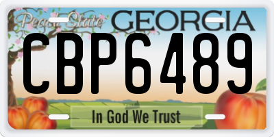 GA license plate CBP6489