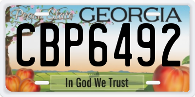 GA license plate CBP6492