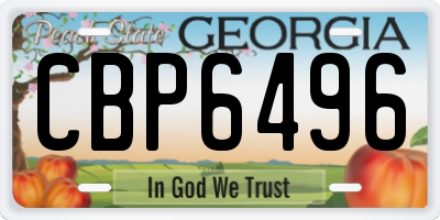 GA license plate CBP6496