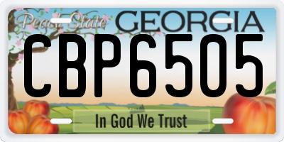 GA license plate CBP6505
