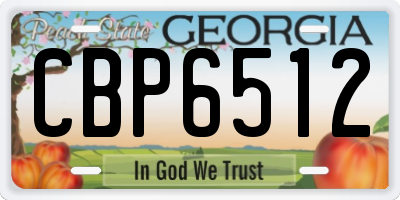 GA license plate CBP6512