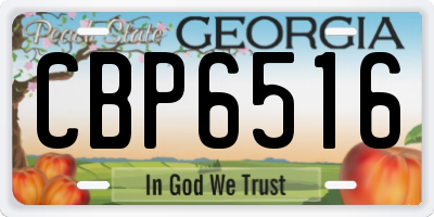GA license plate CBP6516