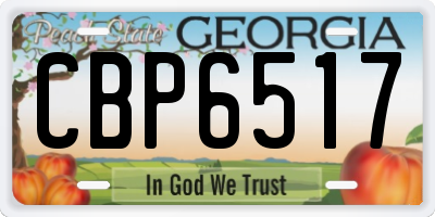 GA license plate CBP6517