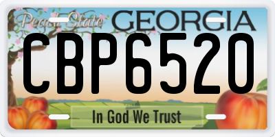 GA license plate CBP6520