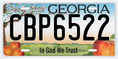 GA license plate CBP6522