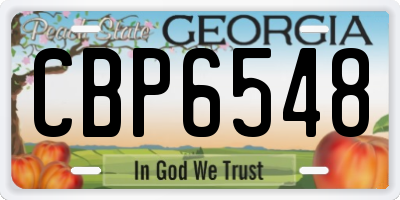 GA license plate CBP6548