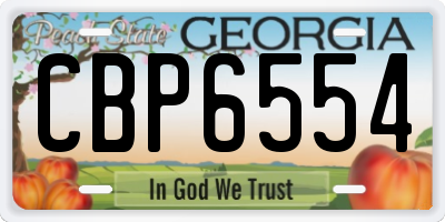 GA license plate CBP6554