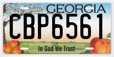 GA license plate CBP6561