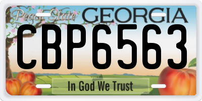 GA license plate CBP6563