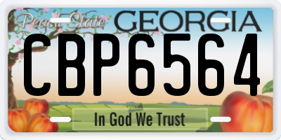 GA license plate CBP6564