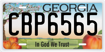GA license plate CBP6565