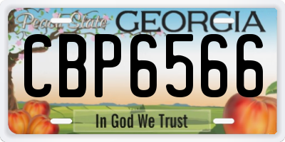 GA license plate CBP6566