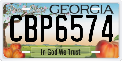 GA license plate CBP6574