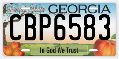 GA license plate CBP6583