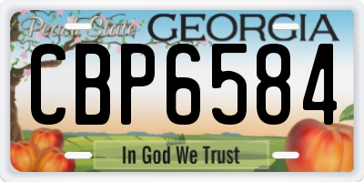 GA license plate CBP6584