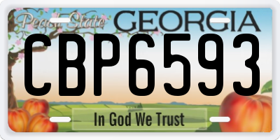 GA license plate CBP6593
