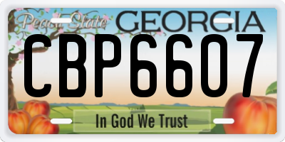 GA license plate CBP6607