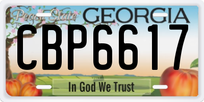 GA license plate CBP6617
